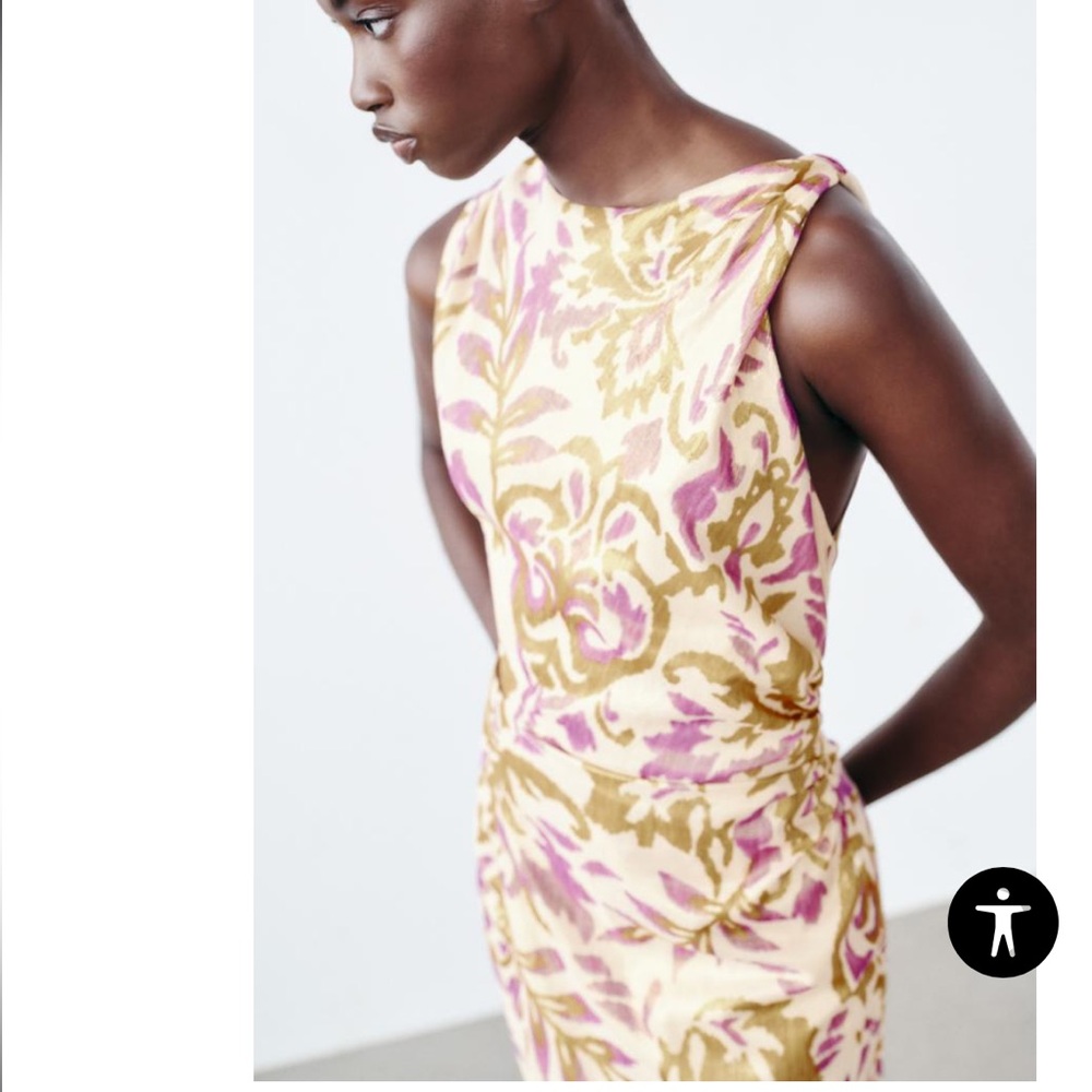 ZARA Printed Midi Dress